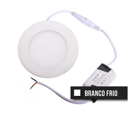 Luminária Plafon 3W LED 8cm Redondo Embutir Branco Frio