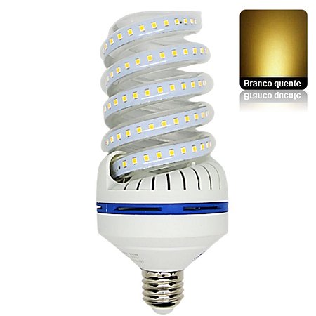 Lâmpada LED de Milho Espiral 24W Bivolt Branco Quente 3200K