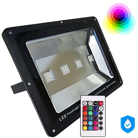 Refletor Holofote LED 200W RGB Com Memória  de Cores a Prova D'água