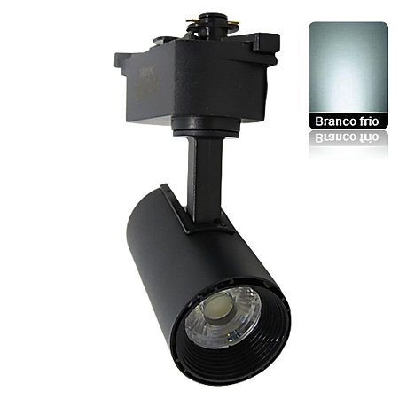 Spot LED 7W Branco Frio Para Trilho Eletrificado Preto