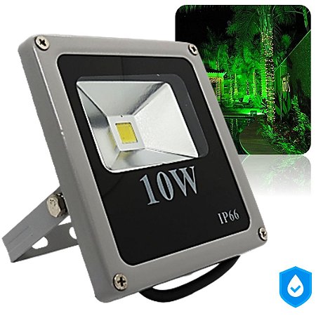 Refletor Holofote Led 10W Verde a Prova D'água IP66