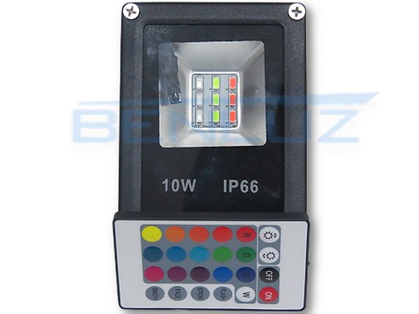 Refletor LED 10W RGB c/Controle e Memória de Cor Bivolt