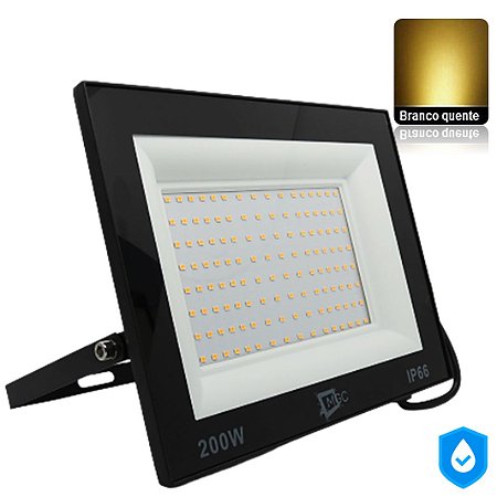 Refletor Holofote LED 200W SMD Branco Quente a Prova D'água IP66