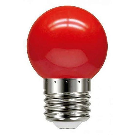 Lâmpada Bulbo 1W LED Bolinha Vermelha 127V