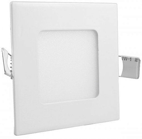 Luminária Plafon 3W LED 8x8 Quadrado Embutir Branco Frio