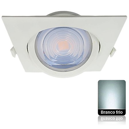 Spot LED SMD 15W Quadrado Direcionável Branco Frio