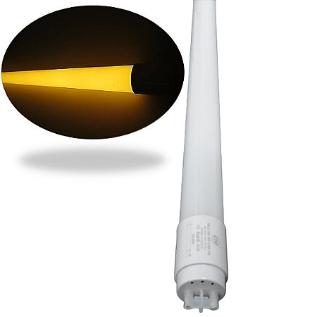 Lâmpada Tubular LED Amarelo 18W FoscoT8 1,20CM 1 Lado