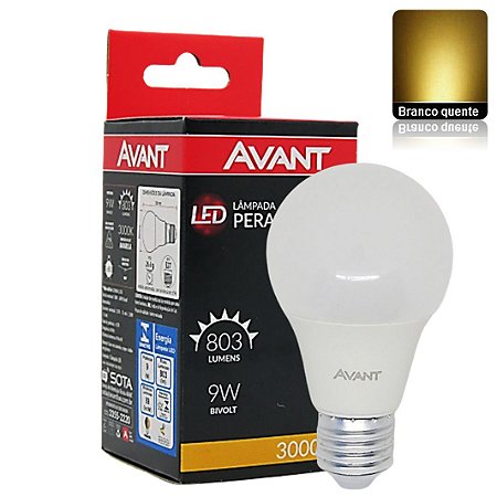 Lâmpada Bulbo LED 9W Branco Quente 3000K