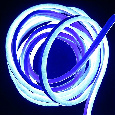 Mangueira LED Neon Flexível 12V Azul Por Metro a Prova d'água