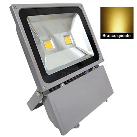 Refletor Holofote LED COB Cinza 100W Branco Quente Prova D'água IP66