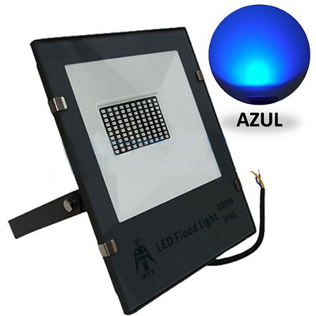 Refletor Holofote LED 100W Azul  a Prova D'água IP66