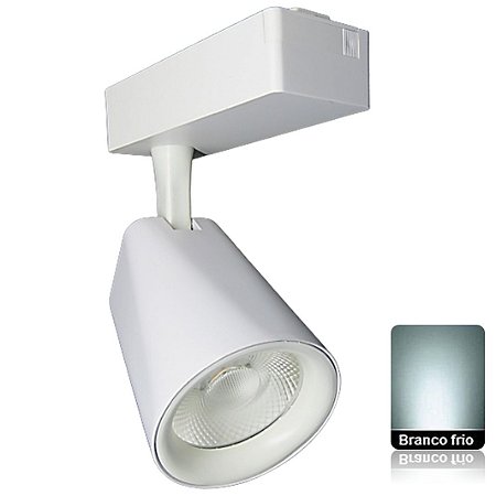 Spot LED 20W Branco Frio Para Trilho Eletrificado Branco