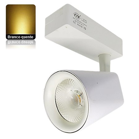 Spot LED 20W Branco Quente Para Trilho Eletrificado Branco