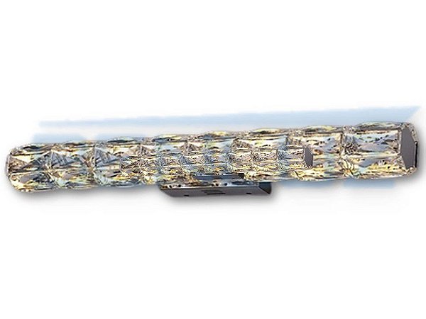 Arandela Retangular C45×l7cmcm Aluminio e Cristal 14W 3000k 1050lm Bivolt