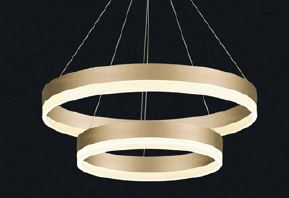 Pendent 40×60cm Acrilico Dourado 90W LED Bivolt