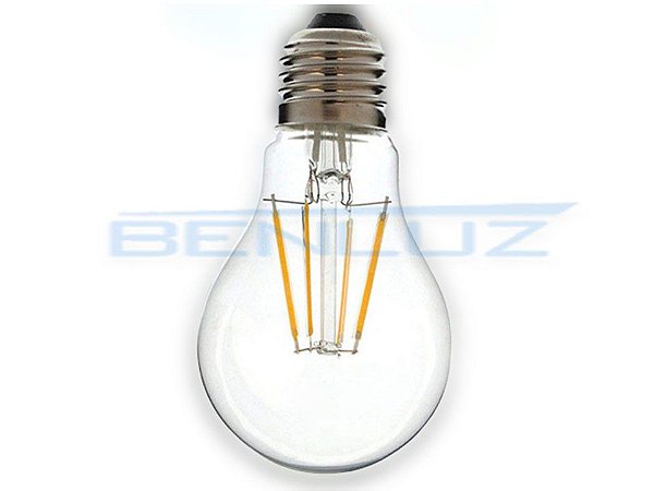 Lâmpada Bulbo LED 6W A60 Filamento Branco Quente Bivolt