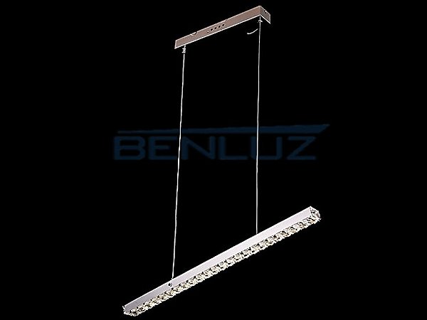 Pendente Retangular 80×7cm Cristal Led 60w 6000k 3000lm Bivolt