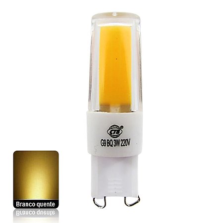 Lâmpada LED Cob 3W Bipino G9 Branco Quente 220V