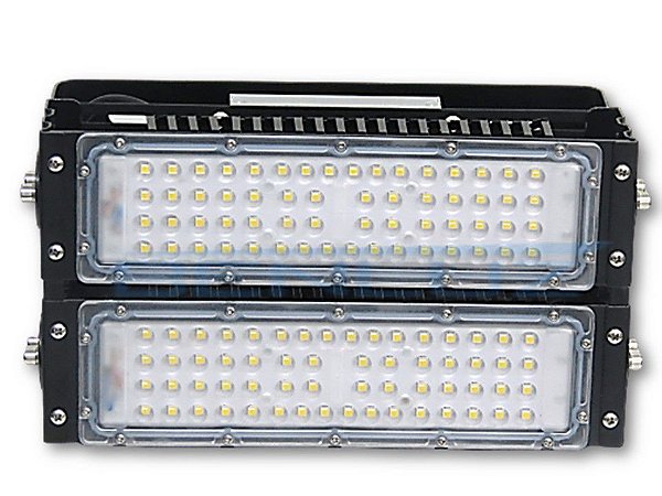 Refletor LED Modular 100W Branco Frio Blindado A Prova d' água - 2 anos de Garantia