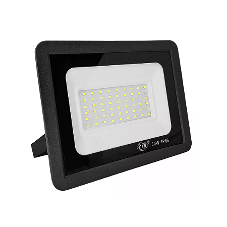 Refletor De LED 50W Slim Branco Frio IP66 Bivolt