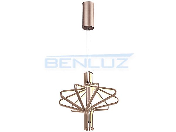 Pendente 80×200CM Alumínio Acrílico Dourado Fosco LED 120W 3000K 6000LM Bivolt