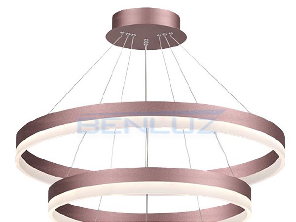 Pendente 40×60CM Marrom Alumínio+Acrílico LED 90W 3000K 5700LM Bivolt