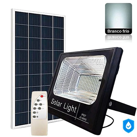 Refletor Holofote LED 80W Placa Solar Branco Frio a Prova D'água IP67