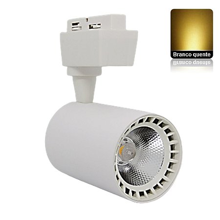 Spot LED 10W Branco Quente Para Trilho Eletrificado Branco