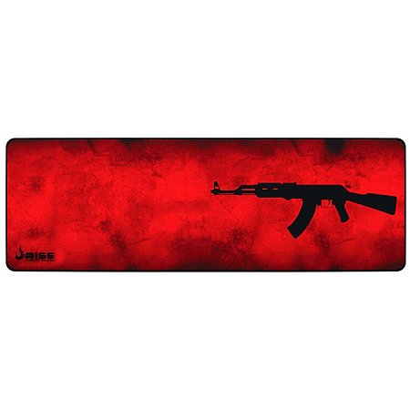Mousepad Gamer Rise Mode AK47 Vermelho Speed Extra Grande 90x30cm Borda Costurada RG-MP-06-AKR