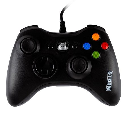 Controle Gamer Dazz Storm Dualshock Xbox 360 e PC - 624518