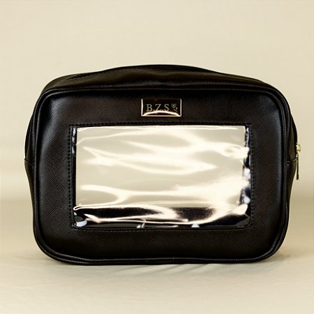 Necessaire Laura M preta personalizada