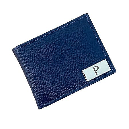 Carteira masculina azul marinho personalizada (letra P) PRONTA ENTREGA! -  Lu Zanon - Bolsas e Acessórios Personalizados