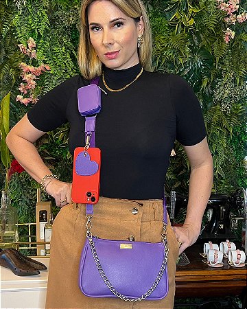 Bolsa Daniela roxa personalizada