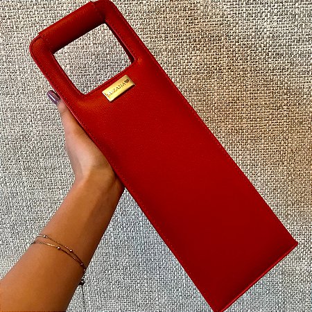 Porta vinho 1 garrafa vermelho personalizado