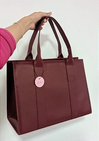Bolsa Fadia Grande vinho personalizada