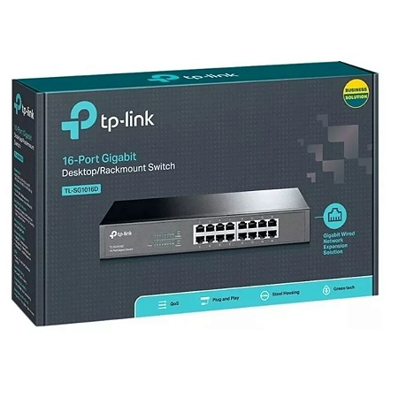 Switch TP-Link Gigabit 16 Portas 10/100/1000 Não gerenciável - TL-SG1016D
