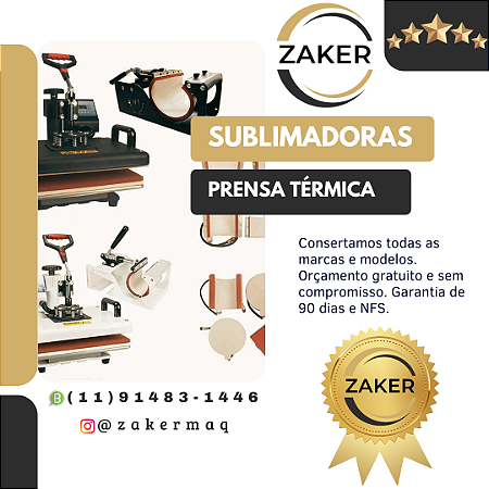 Assistência técnica, conserto, manutenção de prensas térmicas e Impressora Sublimática, Máquina de estampar.