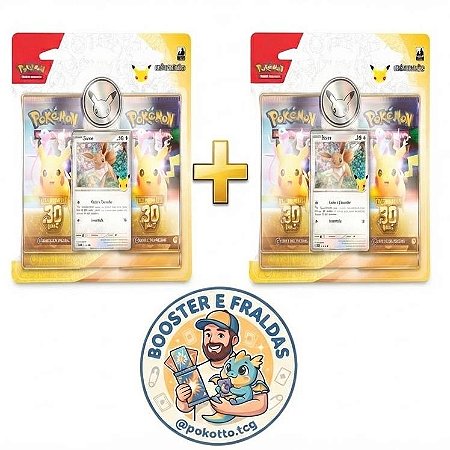 COPAG Pokémon TCG Celebração 30 Anos 2 Blister Duplo 1 Pikachu Garantido Produto Original para Colecionadores e Jogadores