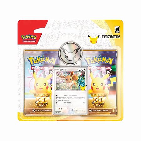 COPAG Pokémon TCG Celebração 30 Anos Blister Duplo 1 Pikachu Garantido Produto Original para Colecionadores e Jogadores