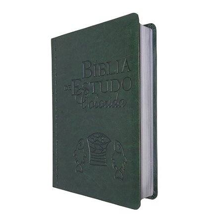 Bíblia De Estudo Colorida Capa Luxo Verde - Bv Books