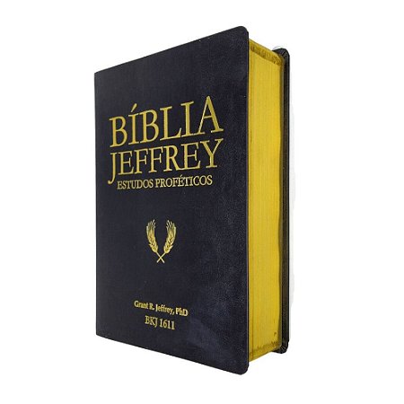 Bíblia Jeffrey de Estudos Proféticos - Luxo Preta e Dourado