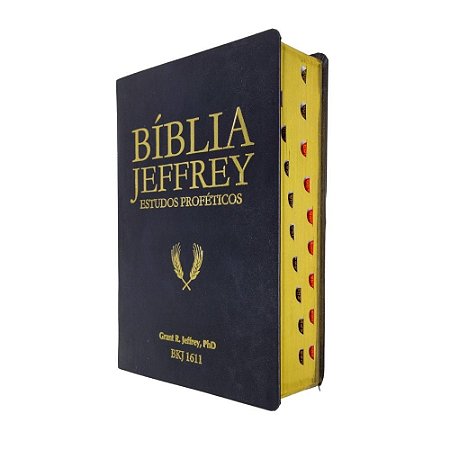 Bíblia Jeffrey de Estudos Proféticos - Luxo Preta Dourado