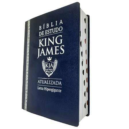 Bíblia de Estudo King James Atualizada Capa Luxo Azul - CPP
