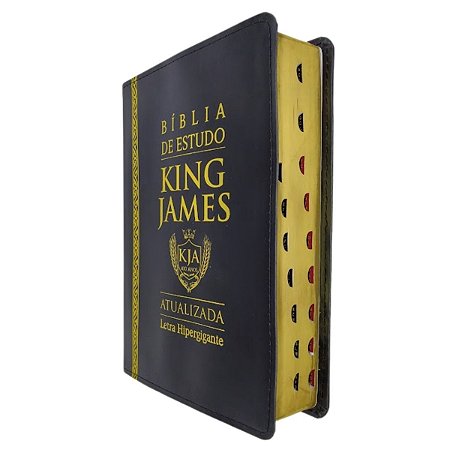 Bíblia de Estudo King James Atualizada Preta com Dourado