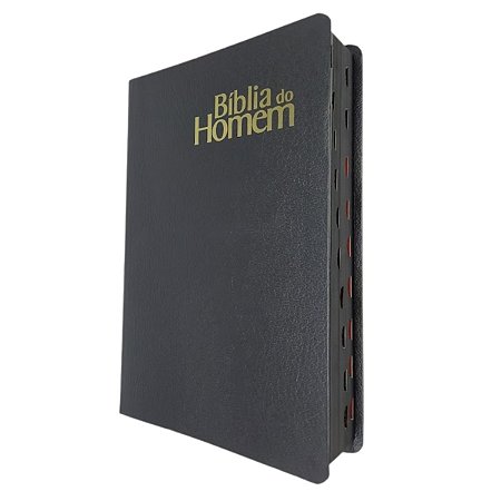 Bíblia do Homem NVI Luxo Preta Com índice Lateral Preta