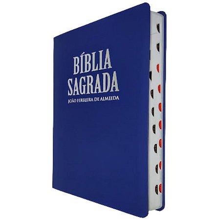 Bíblia Com Letra Extra Gigante Índice Lateral RC - Azul
