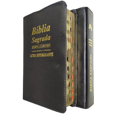 Bíblia Sagrada Letra Hipergigante Harpa Avivada E Corinhos Preta Cpp