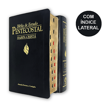 Bíblia de Estudo Pentecostal Com Índice Média Harpa Cristã Preta - Cpad