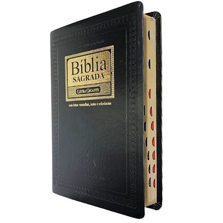 Bíblia Sagrada Letra Gigante Notas e Referências Com Índice Preto Nobre - Sbb