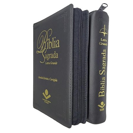 Bíblia Sagrada tijolinho Com Zíper Letra Grande Revista Corrigida SBB